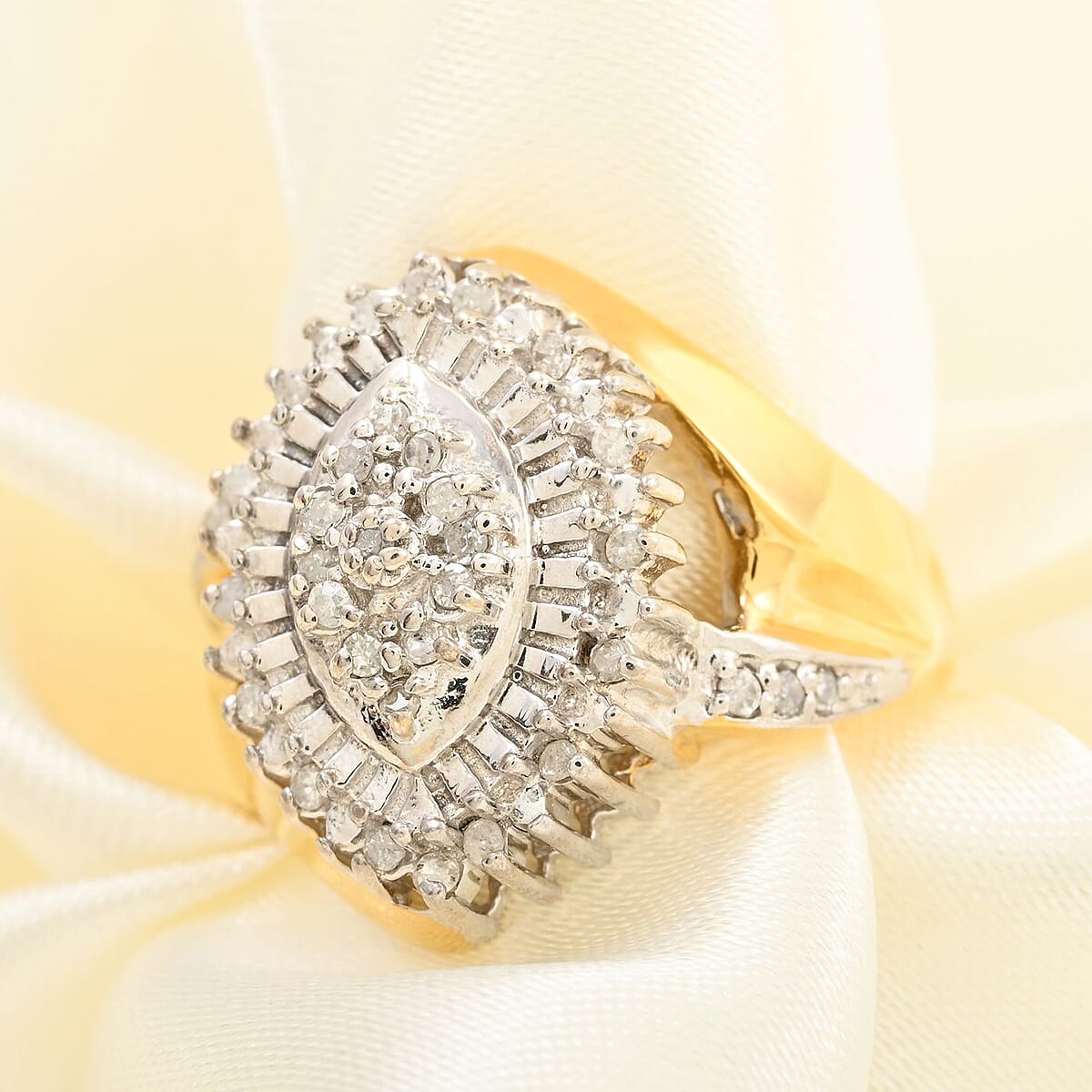 Diamond Ring in 14K YG and Platinum Over Sterling Silver 0.25 ctw image number 1