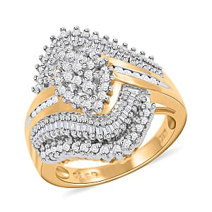 Diamond Ring in 14K YG and Platinum Over Sterling Silver (Size 7.0) 0.75 ctw