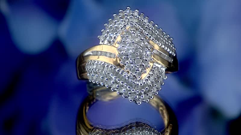 Diamond Ring in 14K YG and Platinum Over Sterling Silver 0.75 ctw