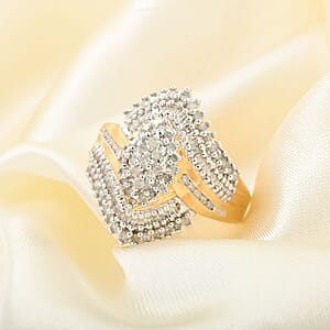 Diamond Ring in 14K YG and Platinum Over Sterling Silver (Size 7.0) 0.75 ctw