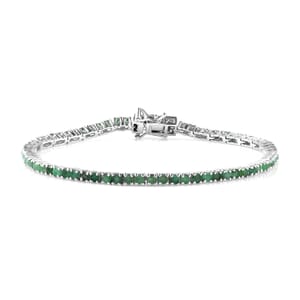 Karis Emerald Tennis Bracelet in Platinum Bond (8.00 In) 4.90 ctw