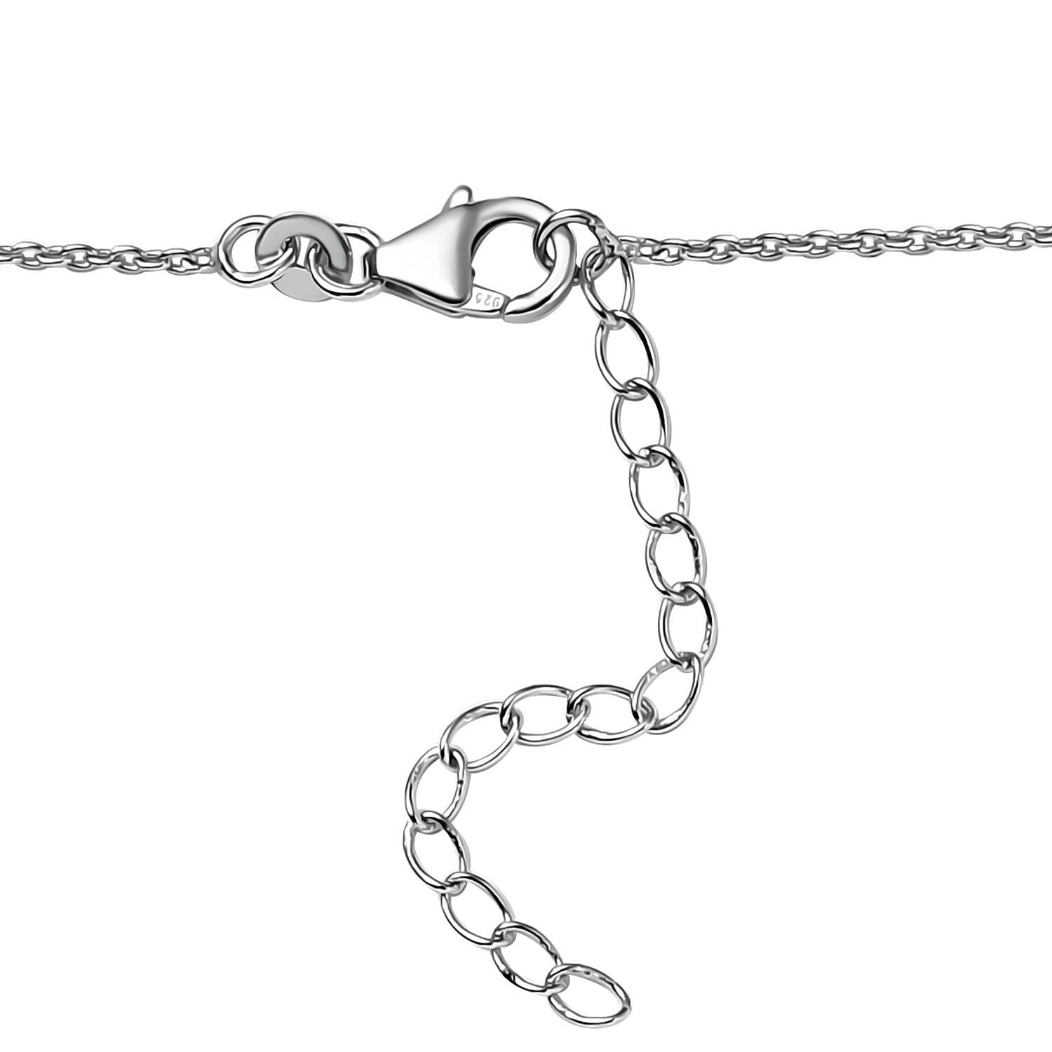 Moissanite Evil Eye Protector Necklace 18 Inches in Platinum Over Sterling Silver 0.40 ctw