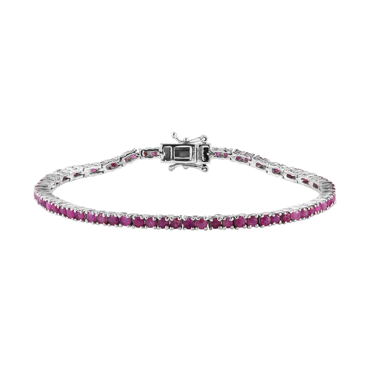 Karis Ruby Tennis Bracelet in Platinum Bond (8.00 In) 5.10 ctw image number 0