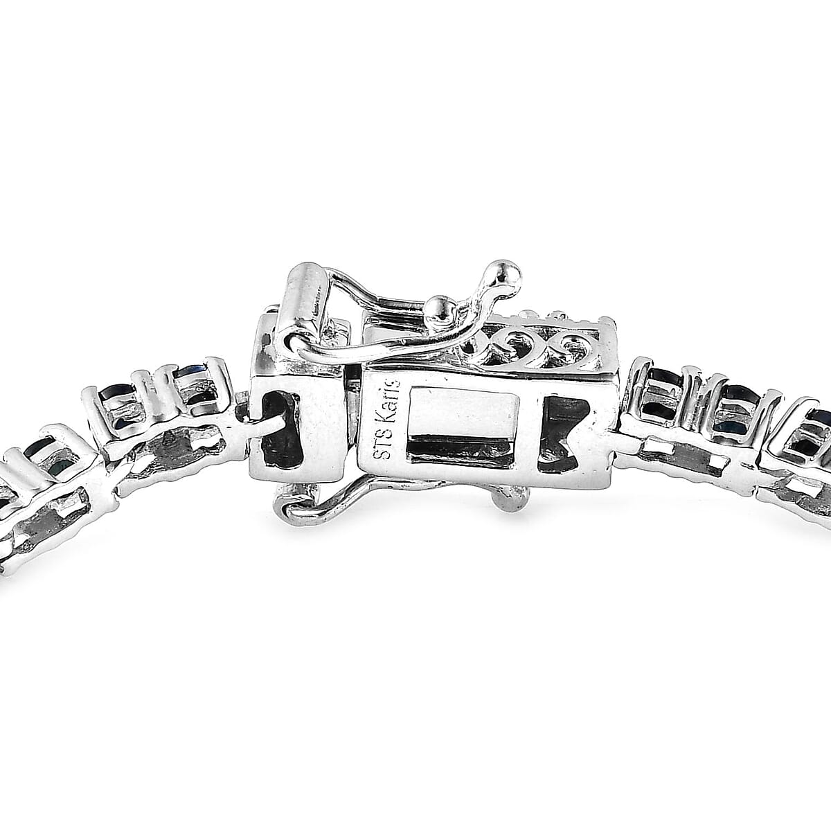 Karis Blue Sapphire Tennis Bracelet in Platinum Bond (6.50 In) 5.35 ctw image number 3