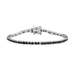 Karis Blue Sapphire Tennis Bracelet in Platinum Bond (8.00 In) 6.40 ctw