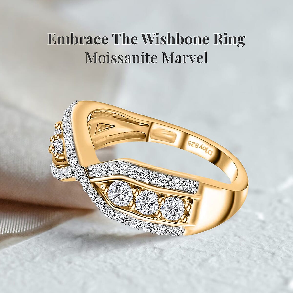 Moissanite Ring in Platinum Over Sterling Silver (Size 7.0) 0.50 ctw image number 2