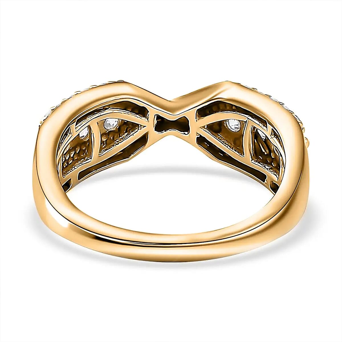 Moissanite Ring in Platinum Over Sterling Silver (Size 7.0) 0.50 ctw image number 9