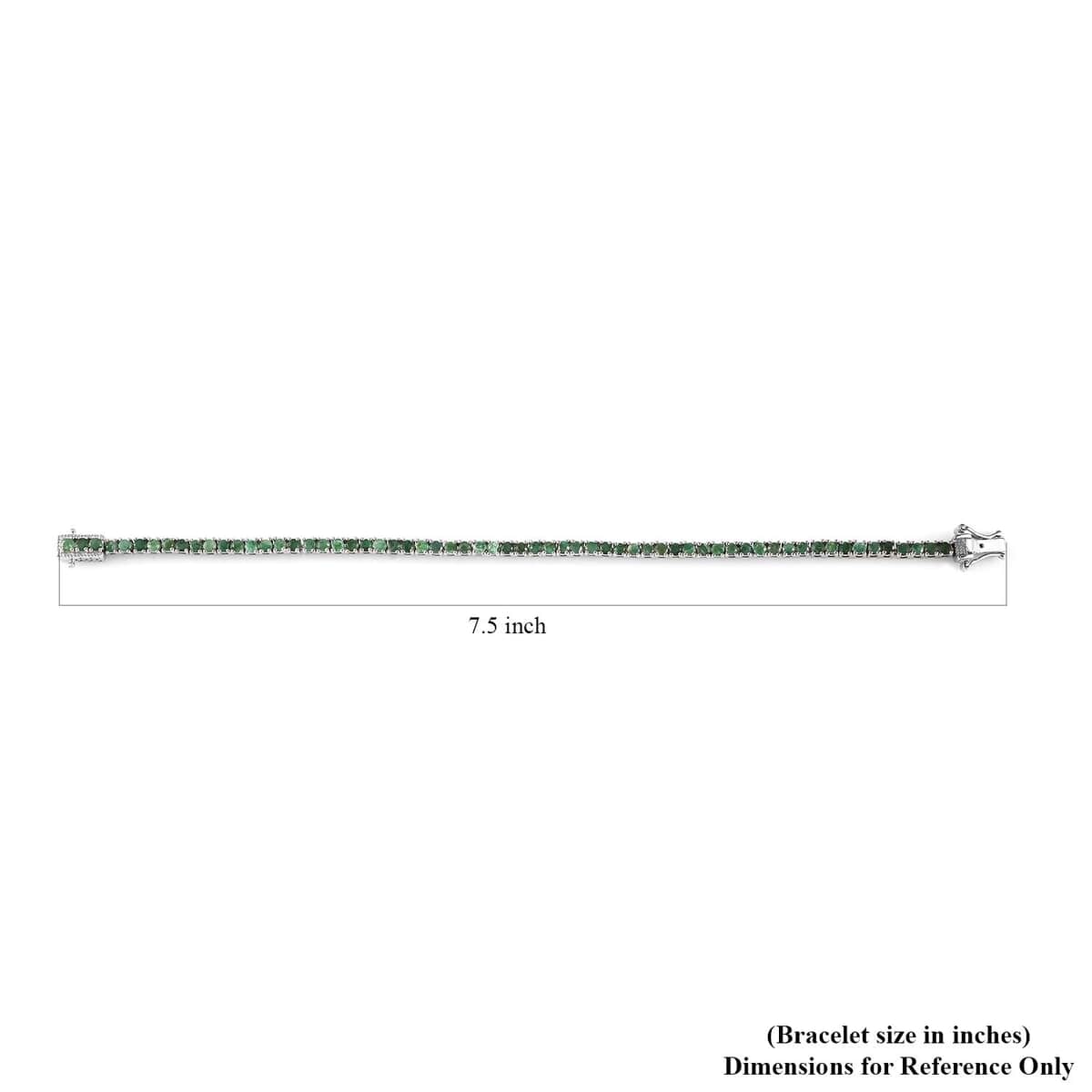 Karis Emerald Tennis Bracelet in Platinum Bond (7.25 In) 4.30 ctw image number 4