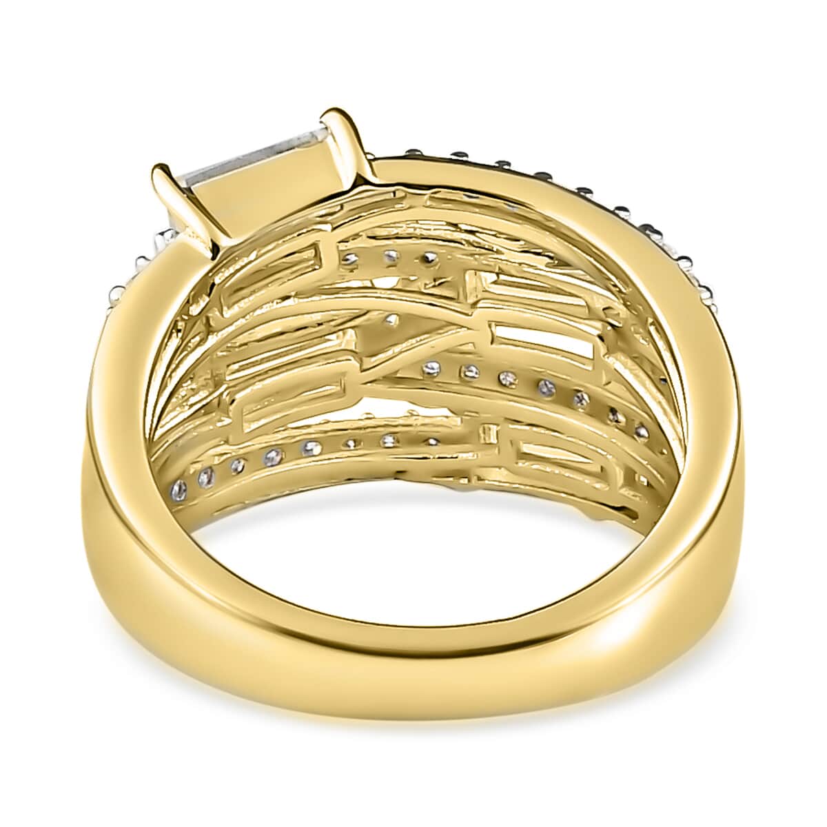 Moissanite Layered Band Ring in Vermeil Yellow Gold Over Sterling Silver (Size 7.0) 1.75 ctw image number 4