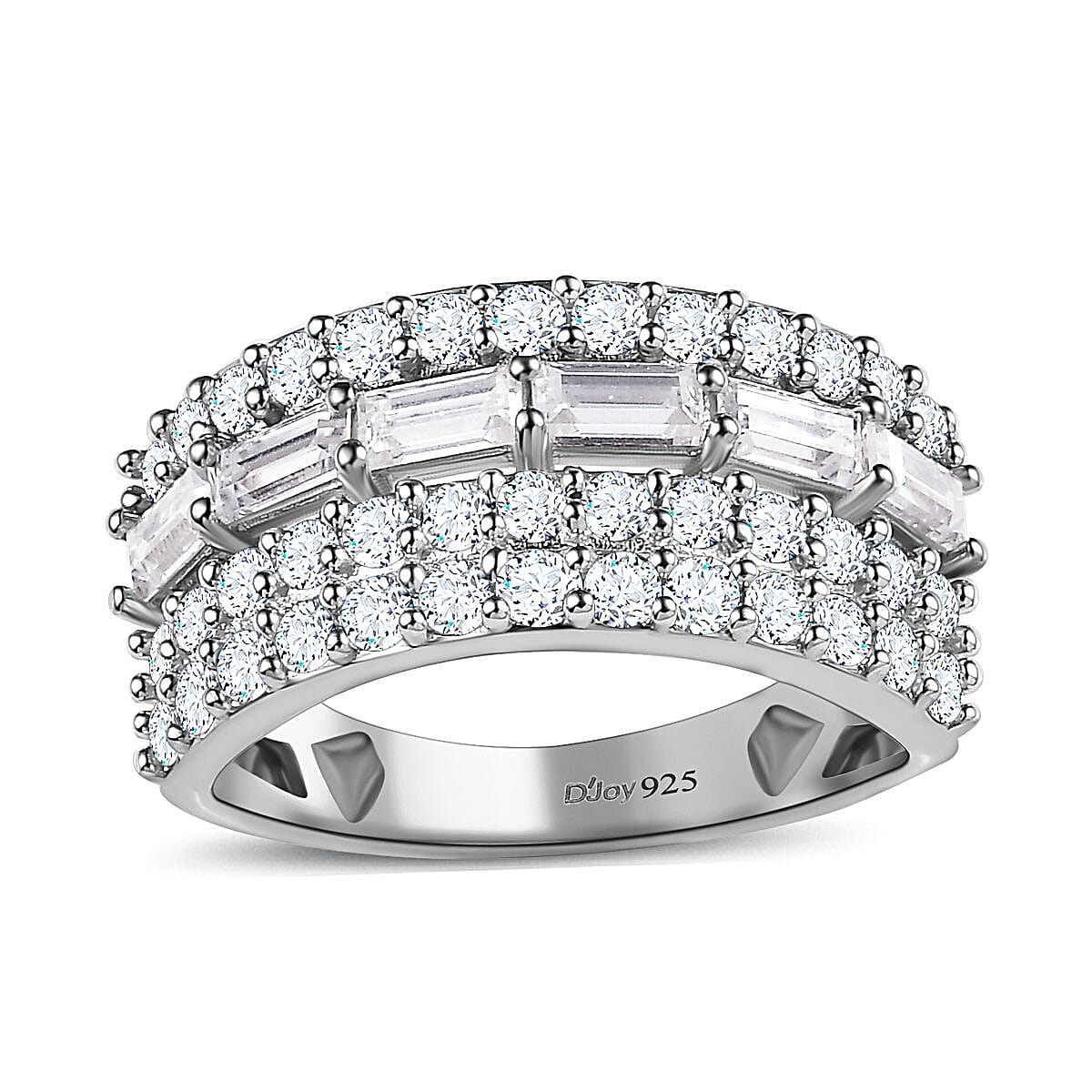 Moissanite Ring in Platinum Over Sterling Silver (Size 6) 1.50 ctw image number 0