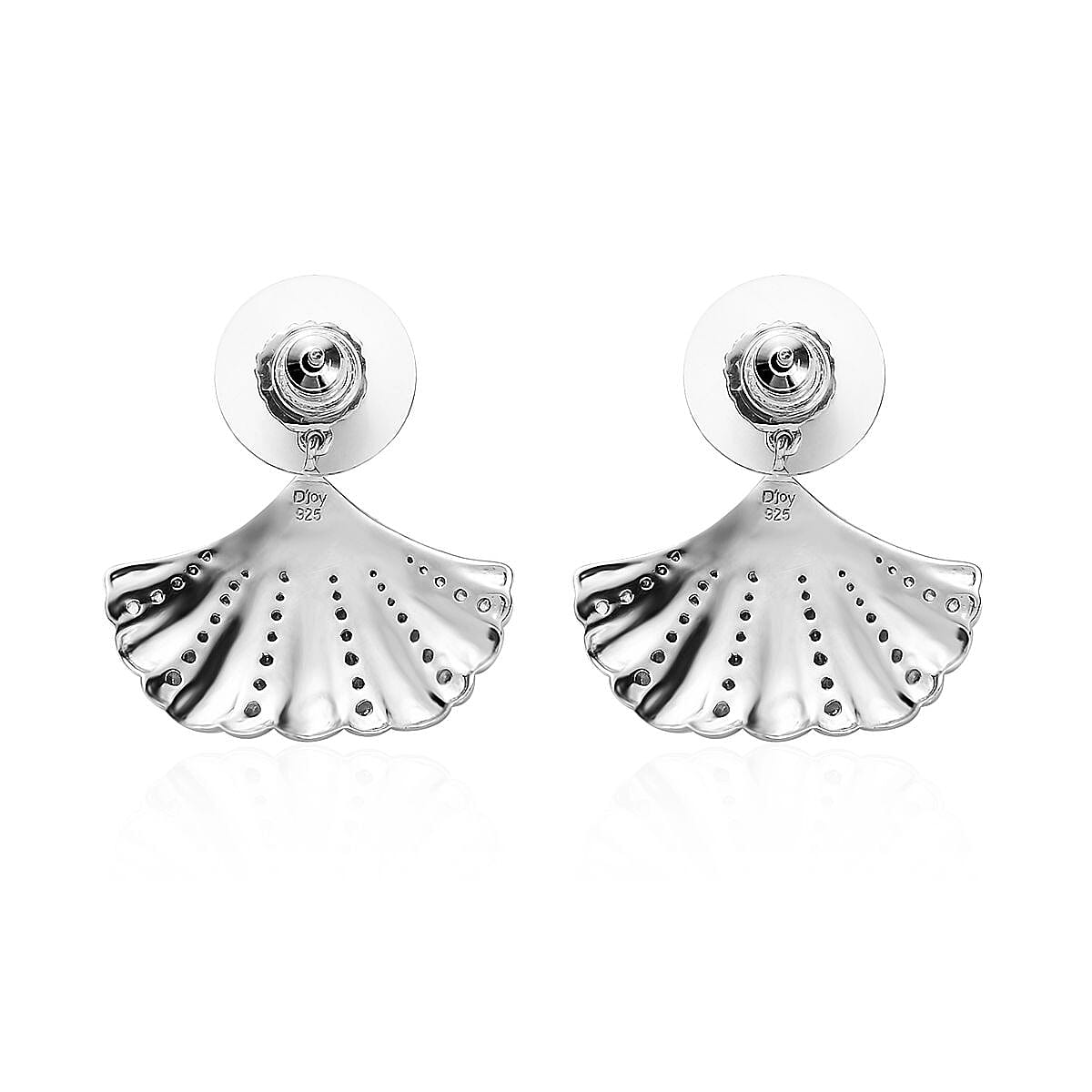 Rose De France Amethyst and White Zircon Seashell Statement Earrings in Platinum Over Sterling Silver 1.35 ctw