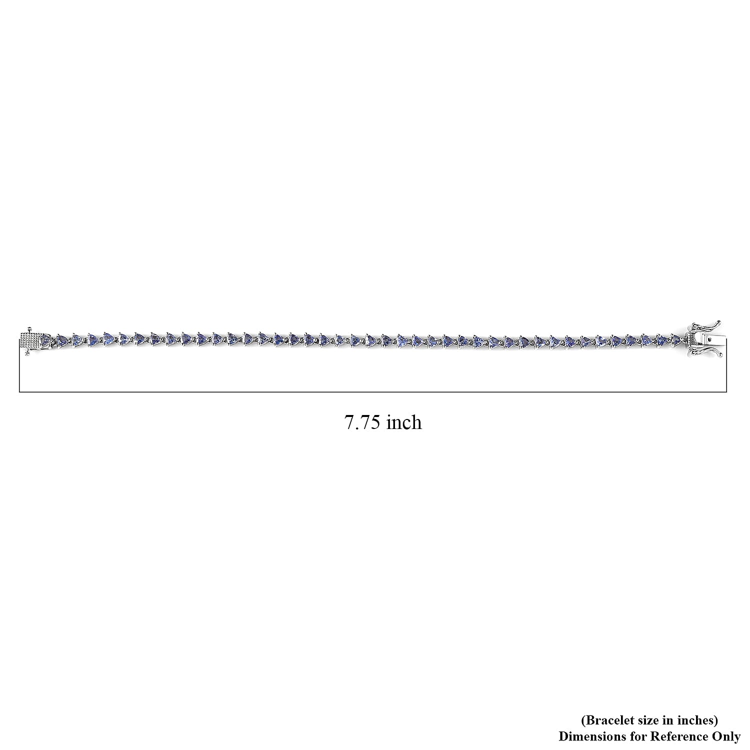 Tanzanite Tennis Bracelet in Platinum Over Sterling Silver (7.25 In) 4.15 ctw