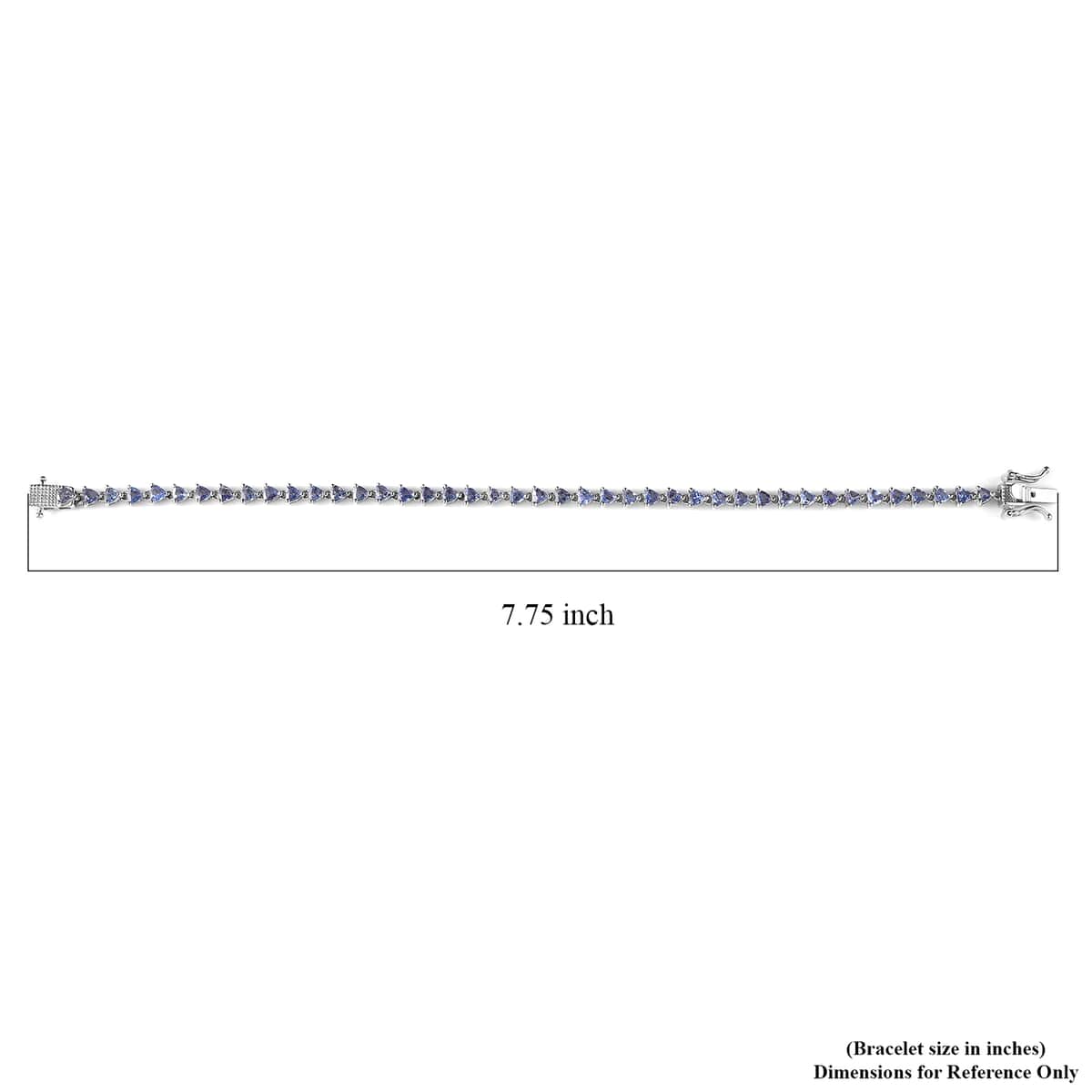 Tanzanite Tennis Bracelet in Platinum Over Sterling Silver (6.50 In) 3.75 ctw image number 4