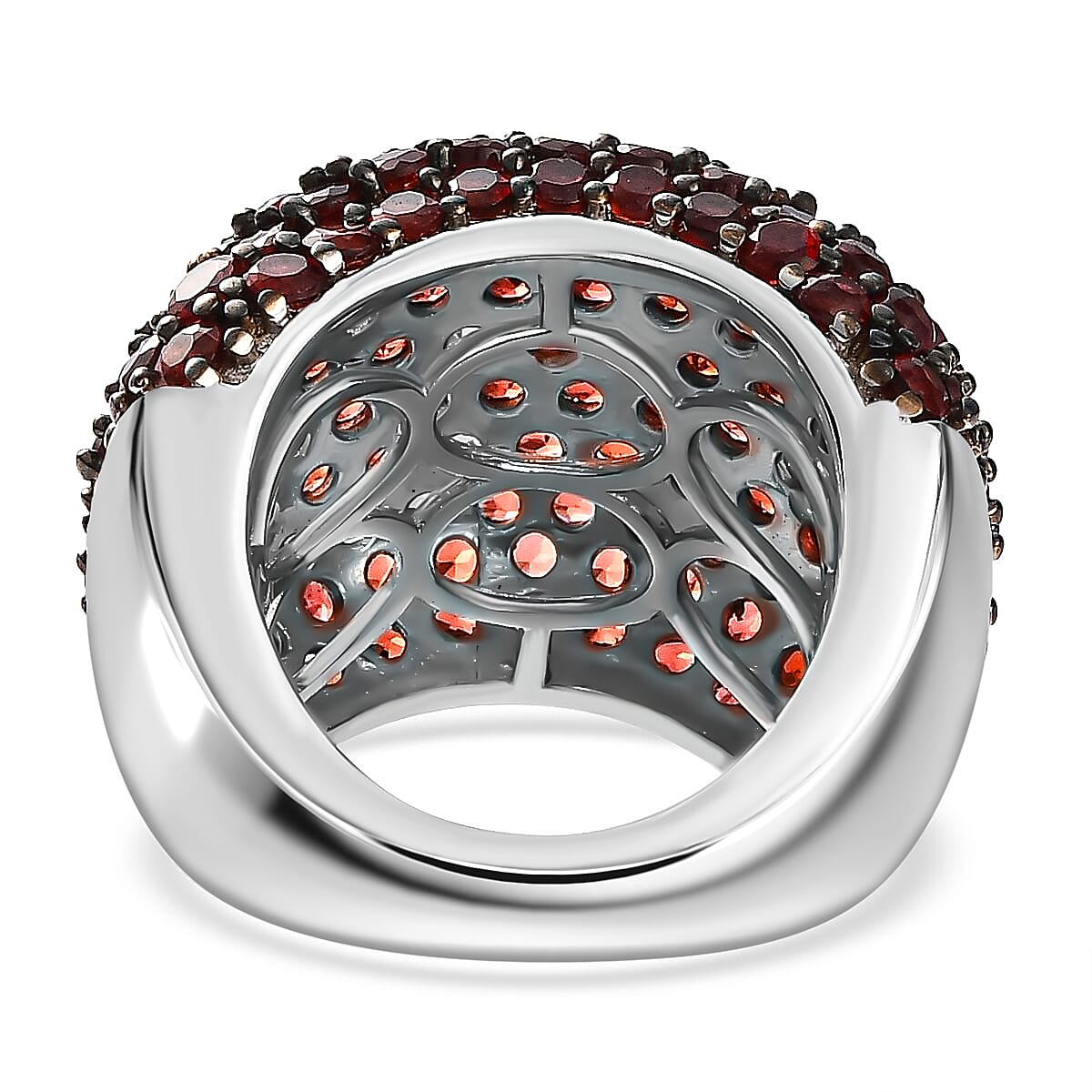  Mozambique Garnet Dome Ring in Platinum Over Sterling Silver (Size 10.0) 8.35 ctw (Del. in 7-10 Days)