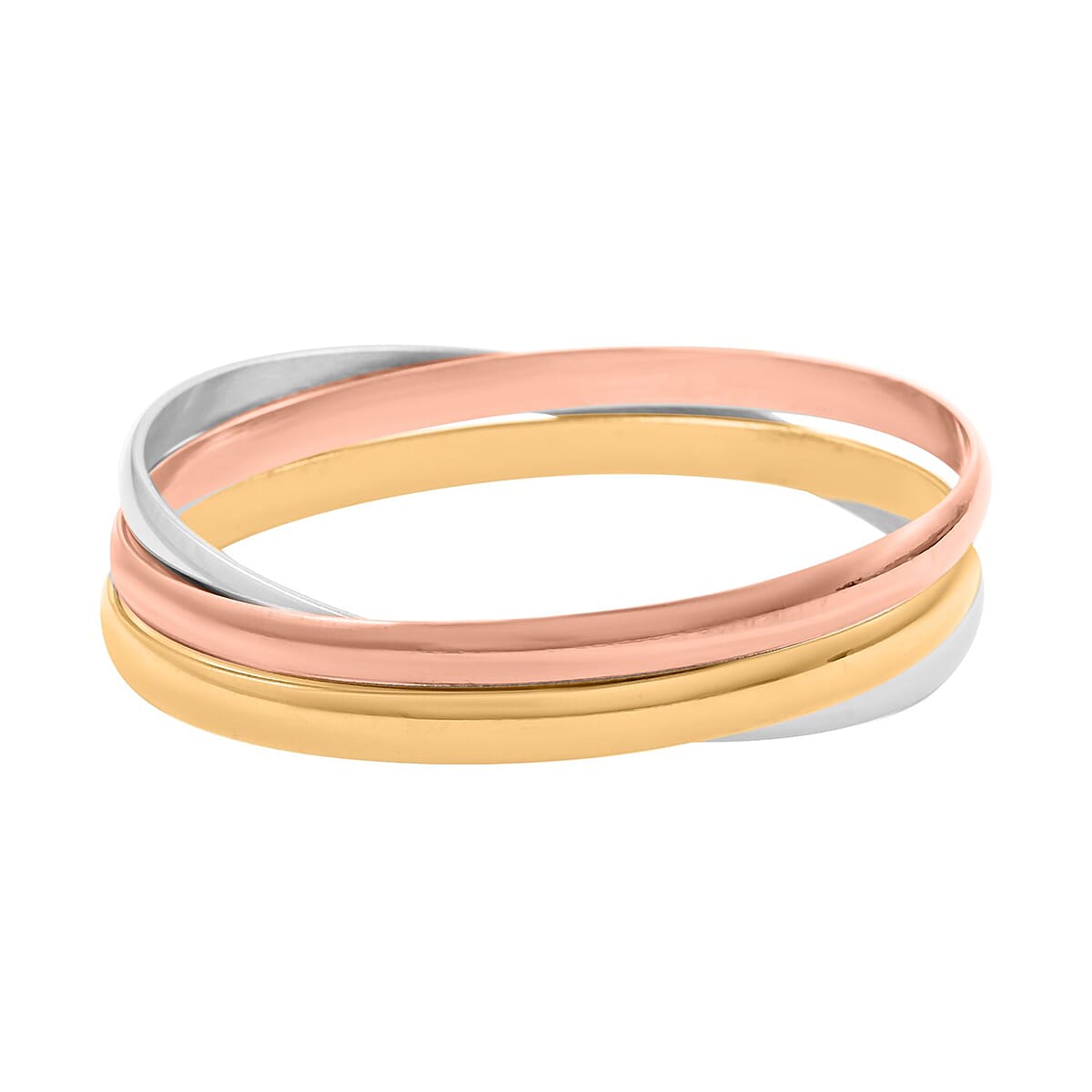 Bangle Bracelet (8.00In) in ION Plated YG, RG and Stainless Steel image number 0