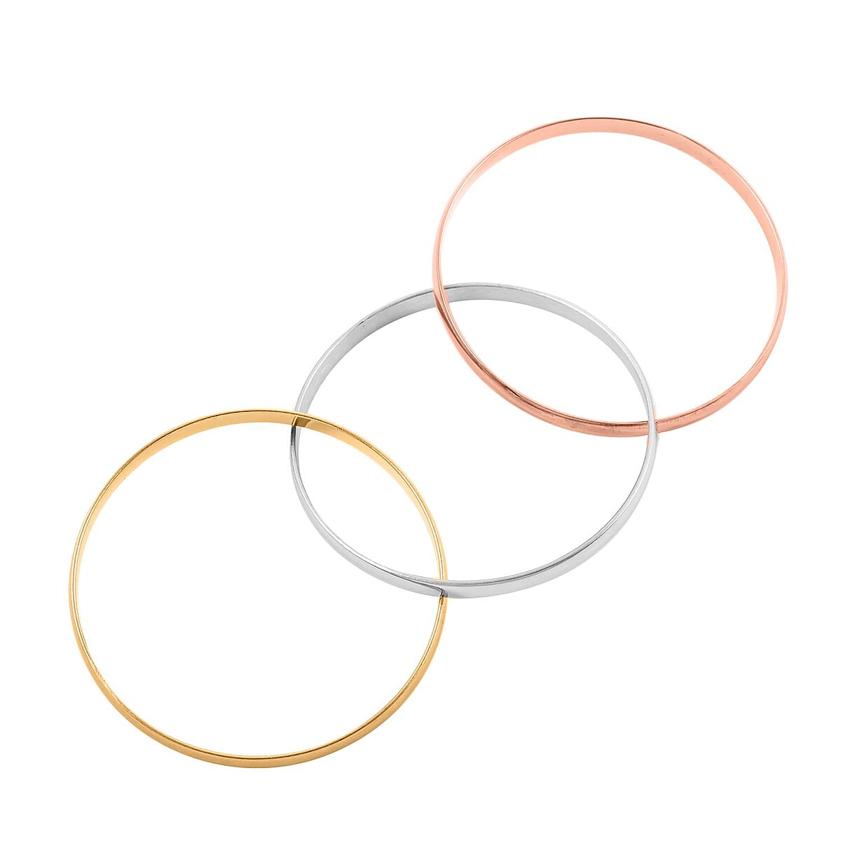 Bangle Bracelet (8.00In) in ION Plated YG, RG and Stainless Steel image number 2