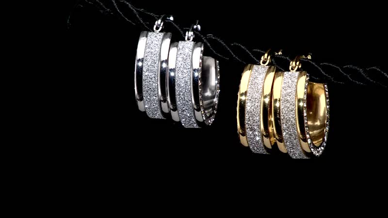 Austrian Crystal Earrings in ION Plated Yellow Gold Stainless Steel 1.50 ctw