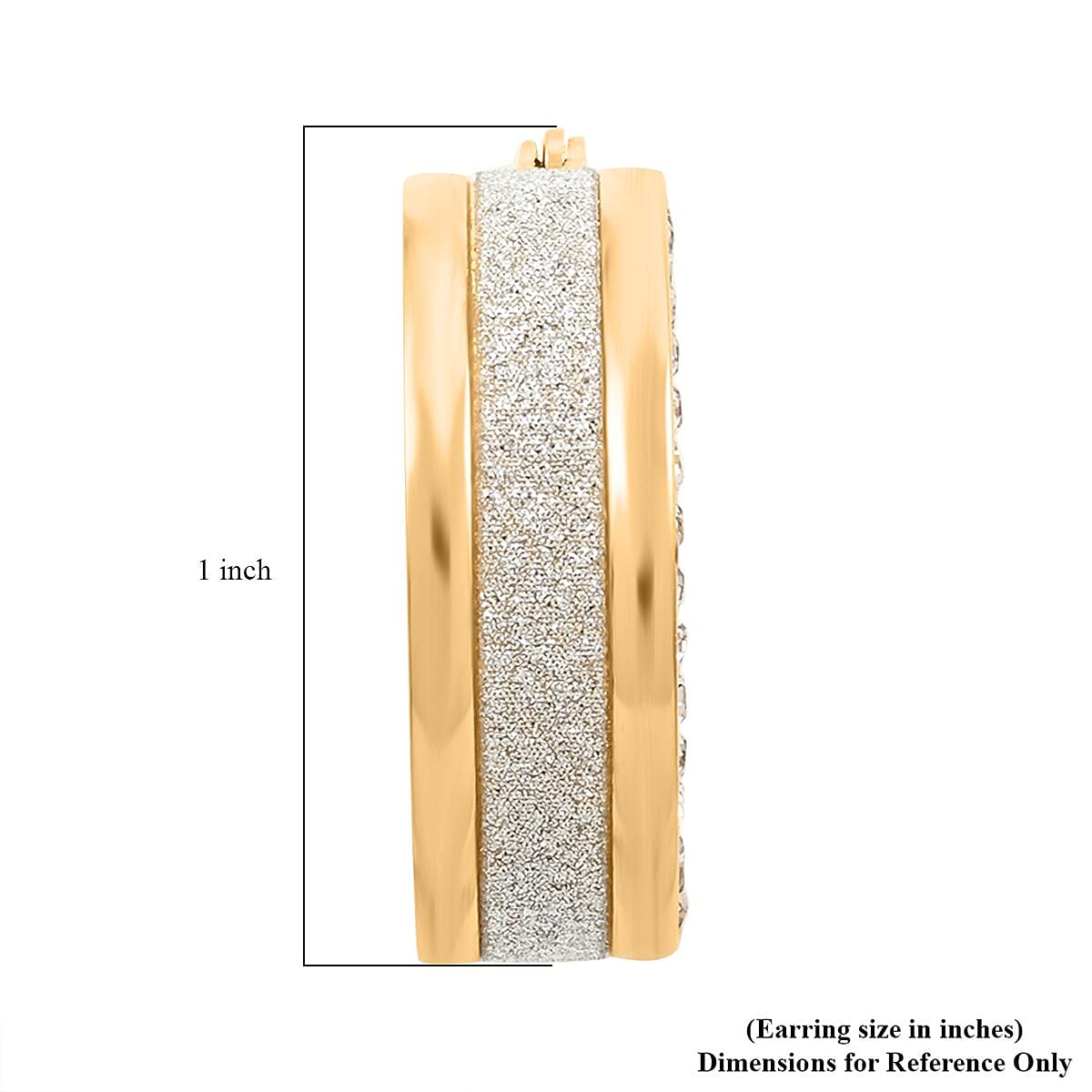 Austrian Crystal Hoop Earrings in ION Plated Yellow Gold Stainless Steel 1.50 ctw