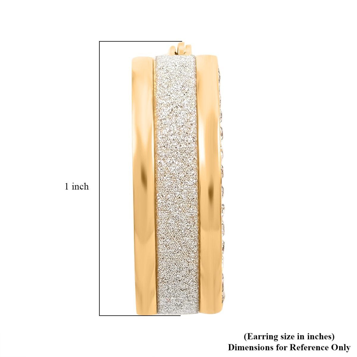 Austrian Crystal Earrings in ION Plated Yellow Gold Stainless Steel 1.50 ctw image number 4