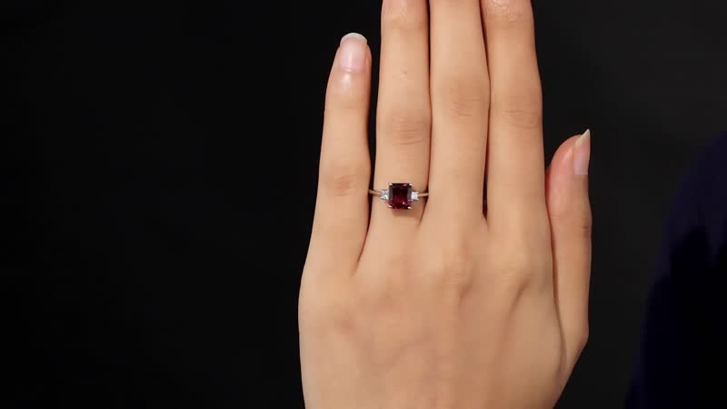 Rhapsody 950 Platinum AAAA Ouro Fino Rubellite and E-F VS White Diamond Ring (Size 6.0) 2.25 ctw