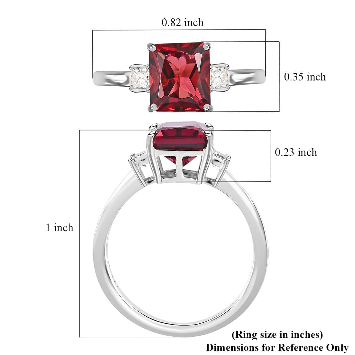 Rhapsody 950 Platinum AAAA Ouro Fino Rubellite and E-F VS White Diamond Ring (Size 7.0) 2.25 ctw image number 5