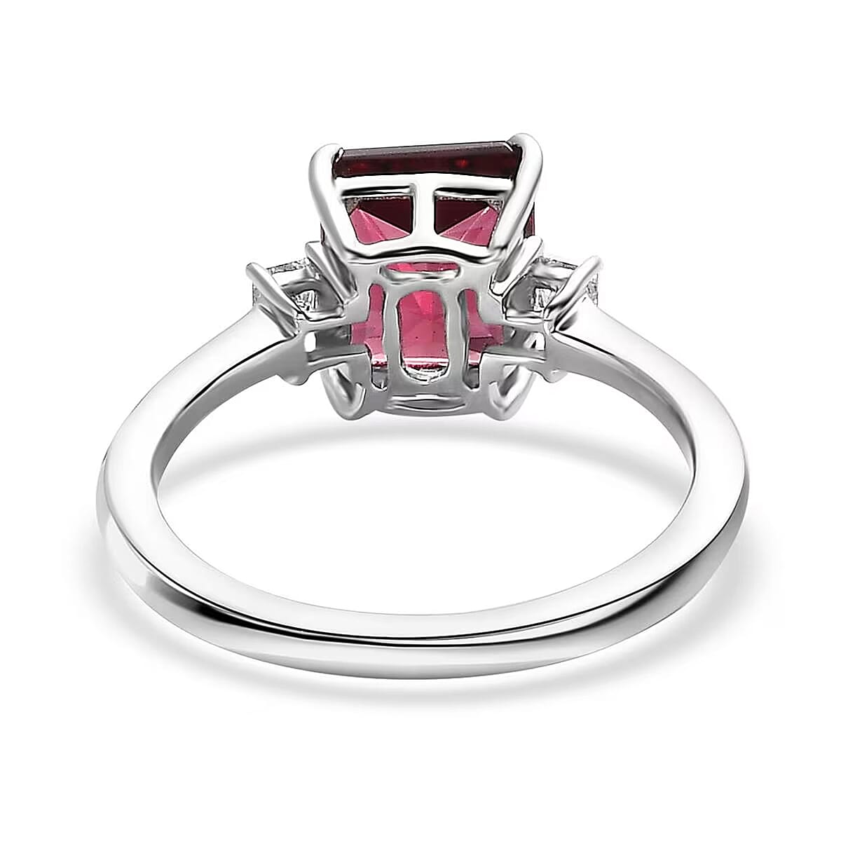 Rhapsody 950 Platinum AAAA Ouro Fino Rubellite and E-F VS White Diamond Ring (Size 8.0) 2.25 ctw image number 6