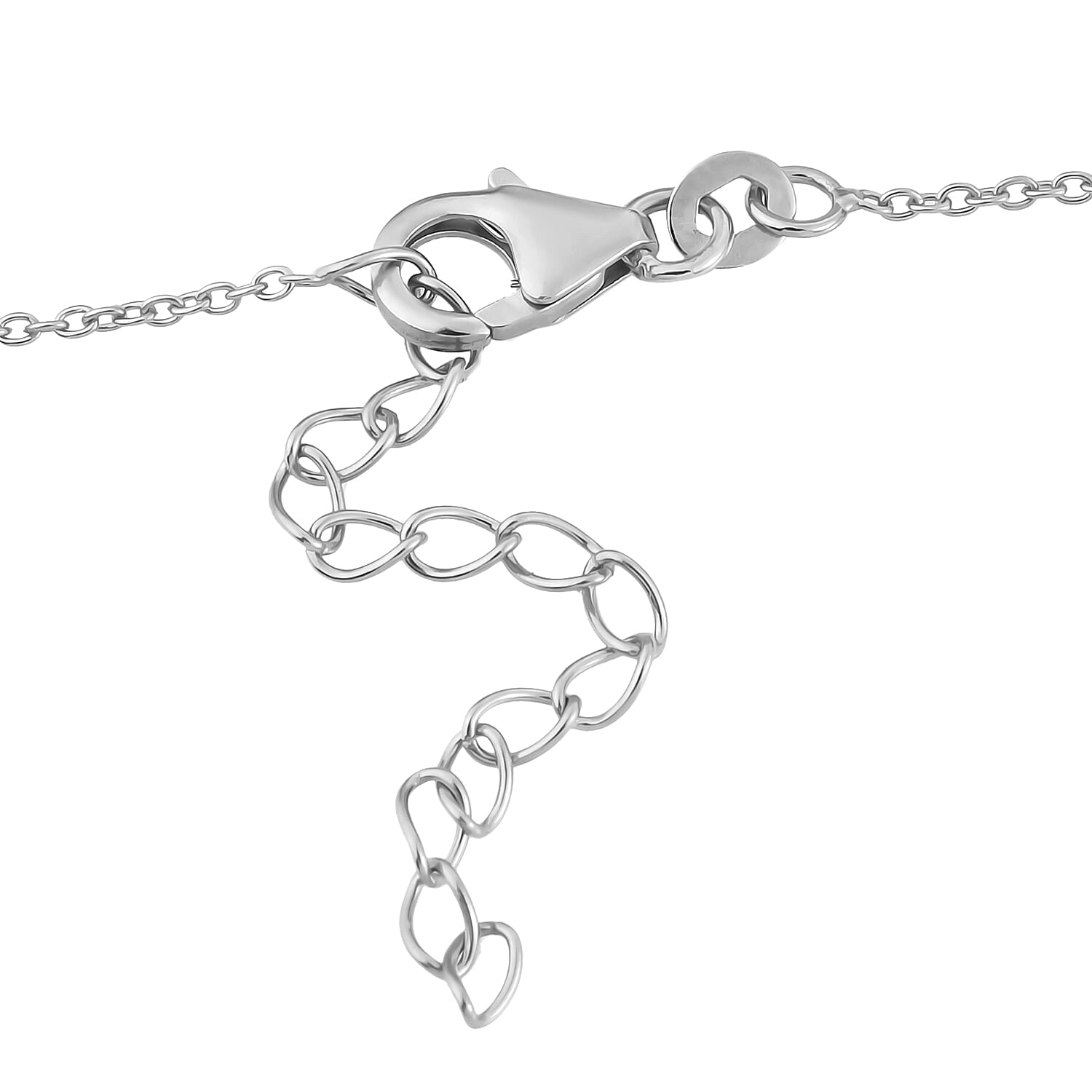 Mexican Fire Opal and White Zircon Necklace 18 Inches in Platinum Over Sterling Silver 1.15 ctw