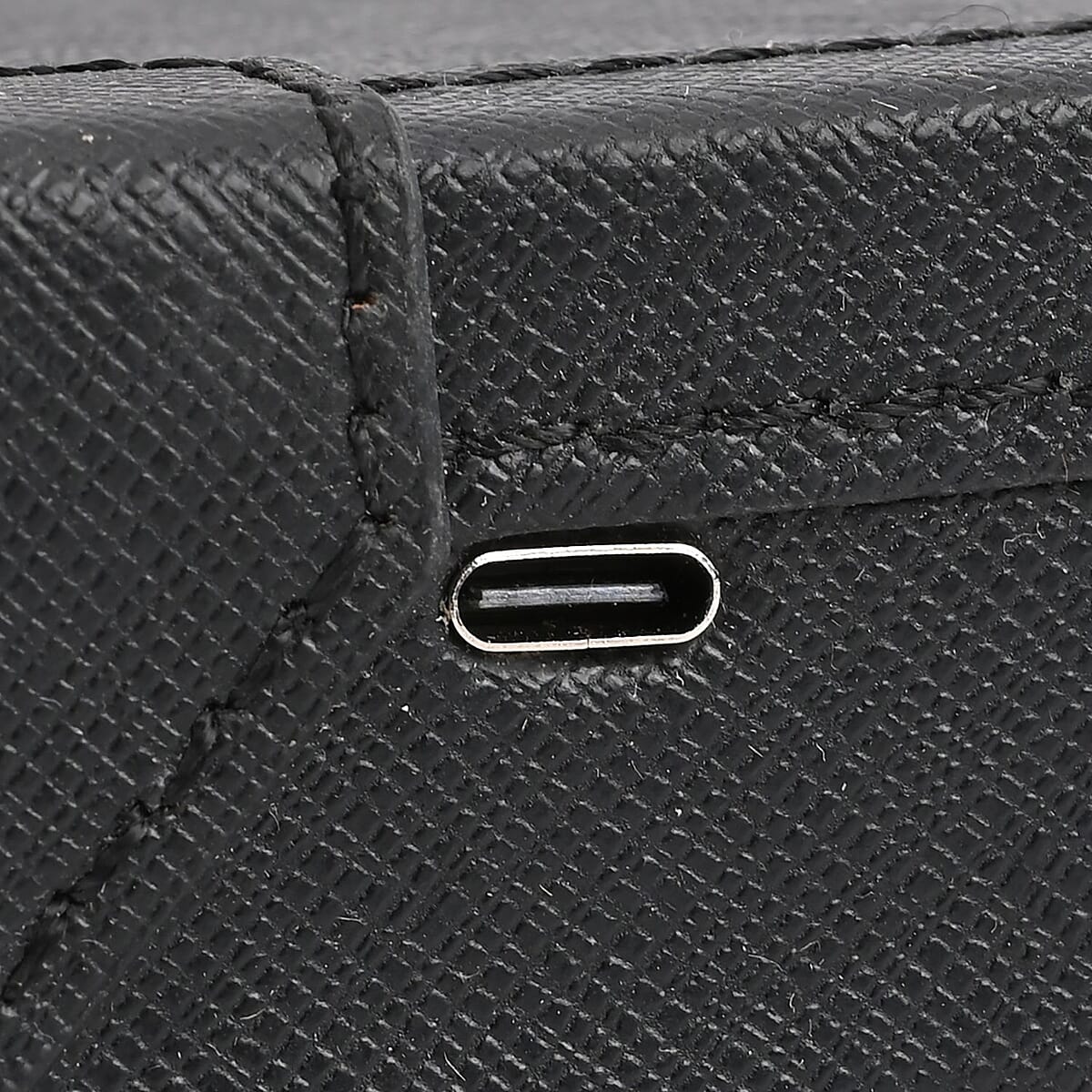 Black Faux Leather USB Rechargeable Jewelry Box with LED Touch Mirror image number 7