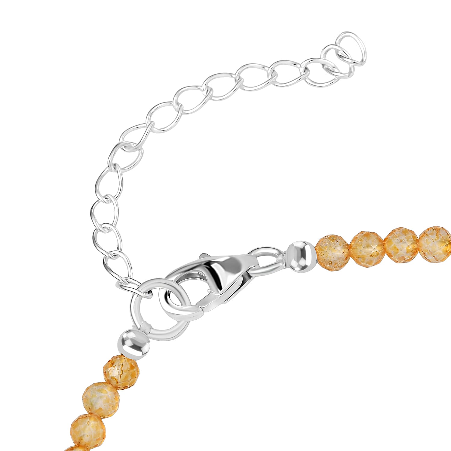 D'Joy Brazilian Citrine 10.85 ctw Beaded Bracelet in Sterling Silver (6.50-8.00In)