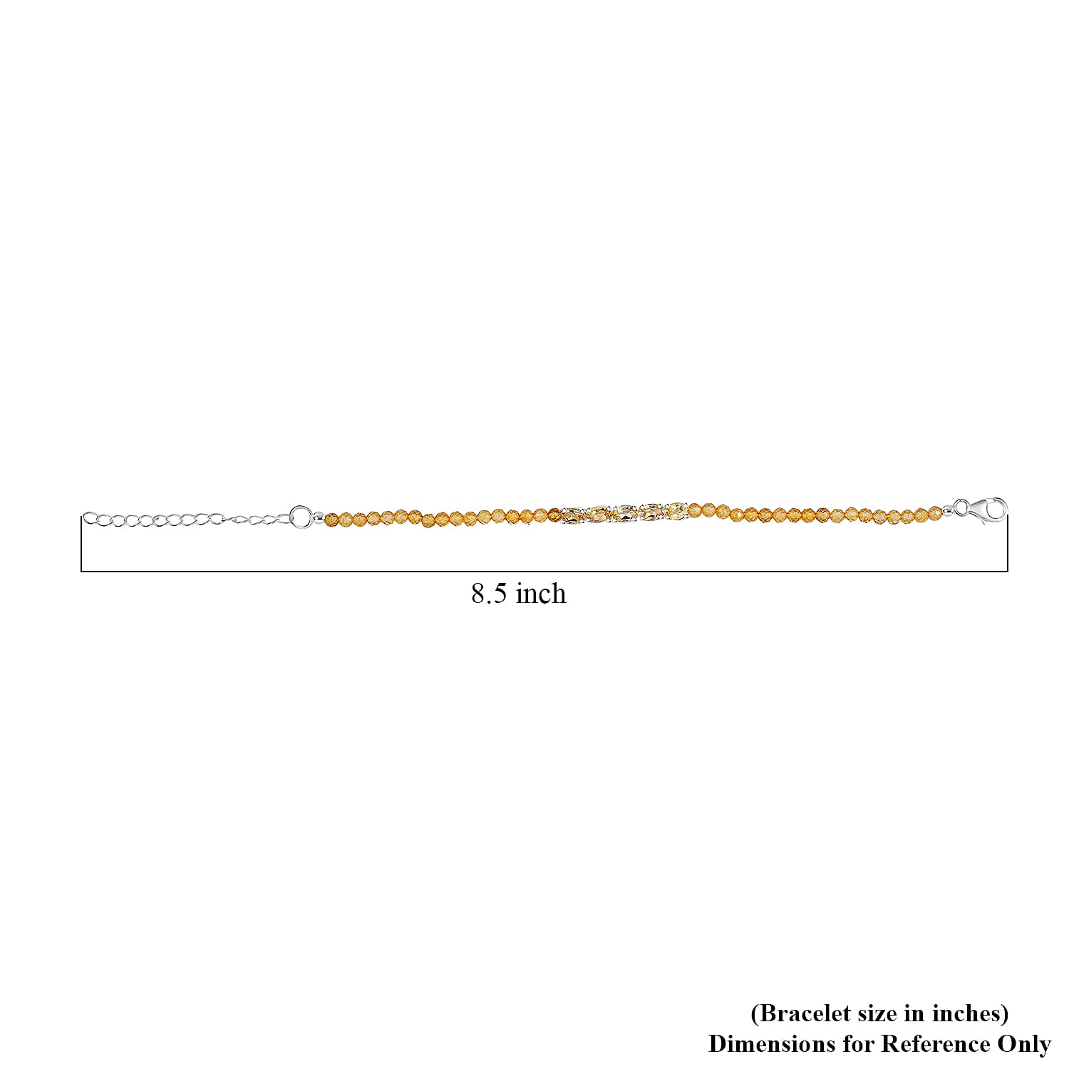 D'Joy Brazilian Citrine 10.85 ctw Beaded Bracelet in Sterling Silver (6.50-8.00In)