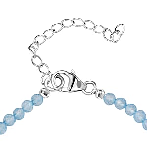 D'Joy Sky Blue Topaz 11.40 ctw Beaded Bracelet in Sterling Silver (6.50-8.00In)