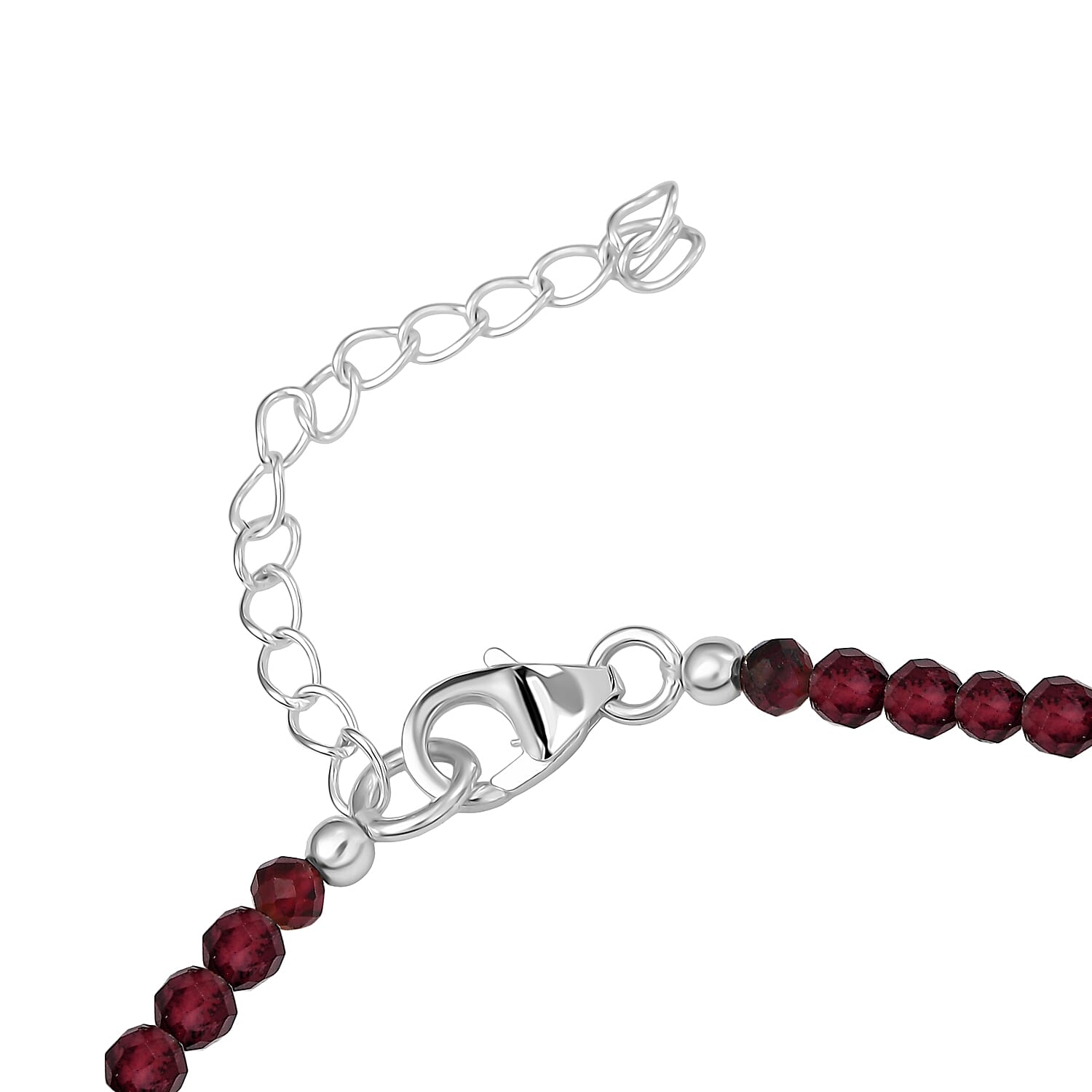 D'Joy Mozambique Garnet 10.50 ctw Beaded Bracelet in Sterling Silver (6.50-8.00In)