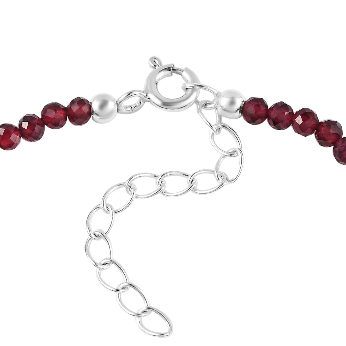 Mozambique Garnet Beaded Bracelet in Sterling Silver (6.50-8.00In) 14.25 ctw image number 3