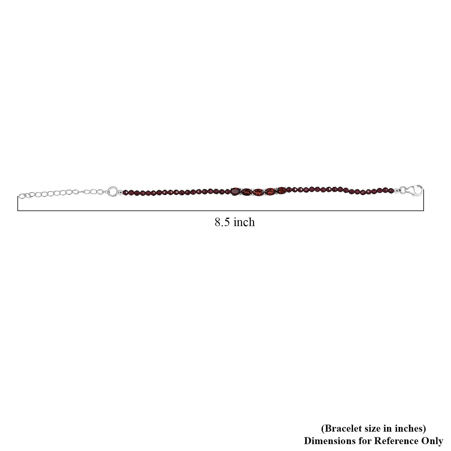 D'Joy Mozambique Garnet 10.50 ctw Beaded Bracelet in Sterling Silver (6.50-8.00In)