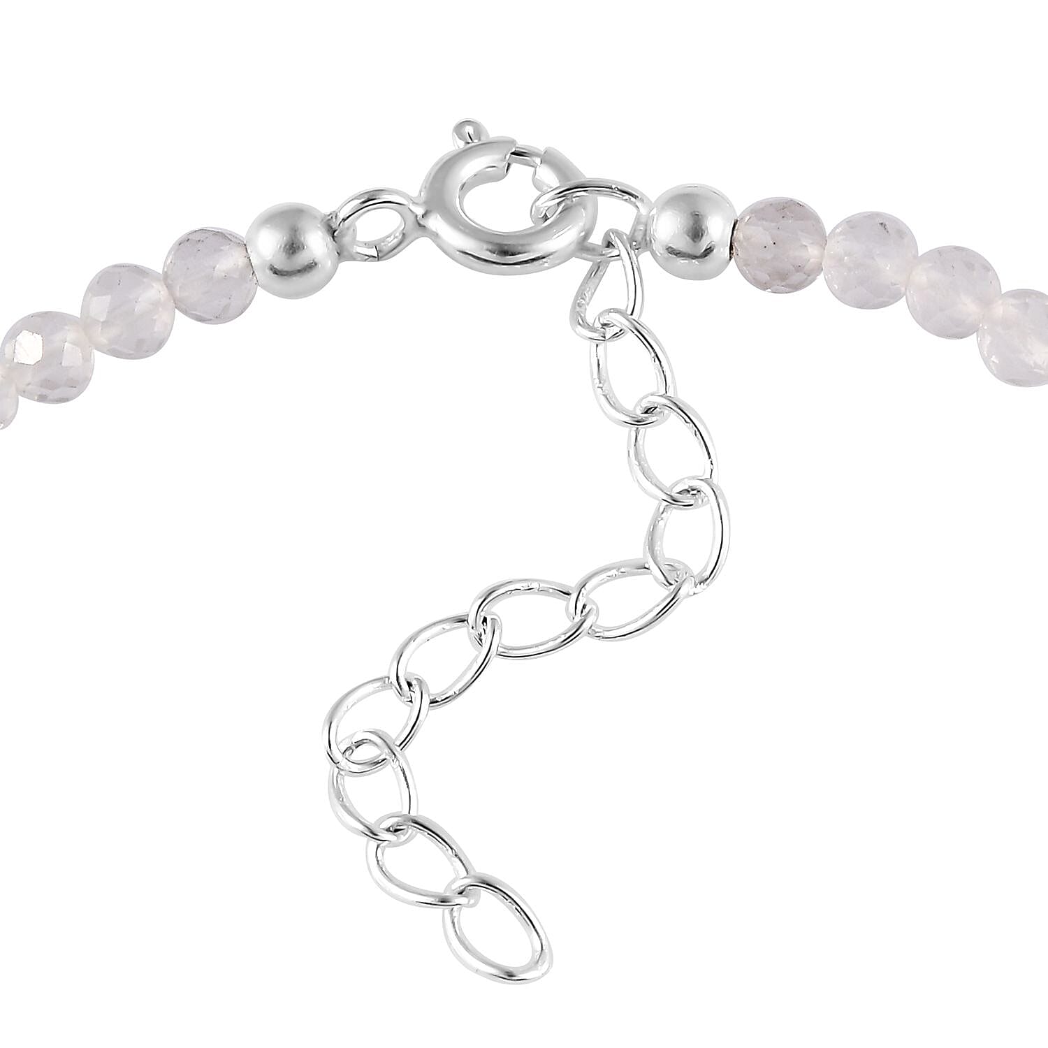 White Topaz Beaded Bracelet in Sterling Silver (6.50-8.0In) 12.60 ctw