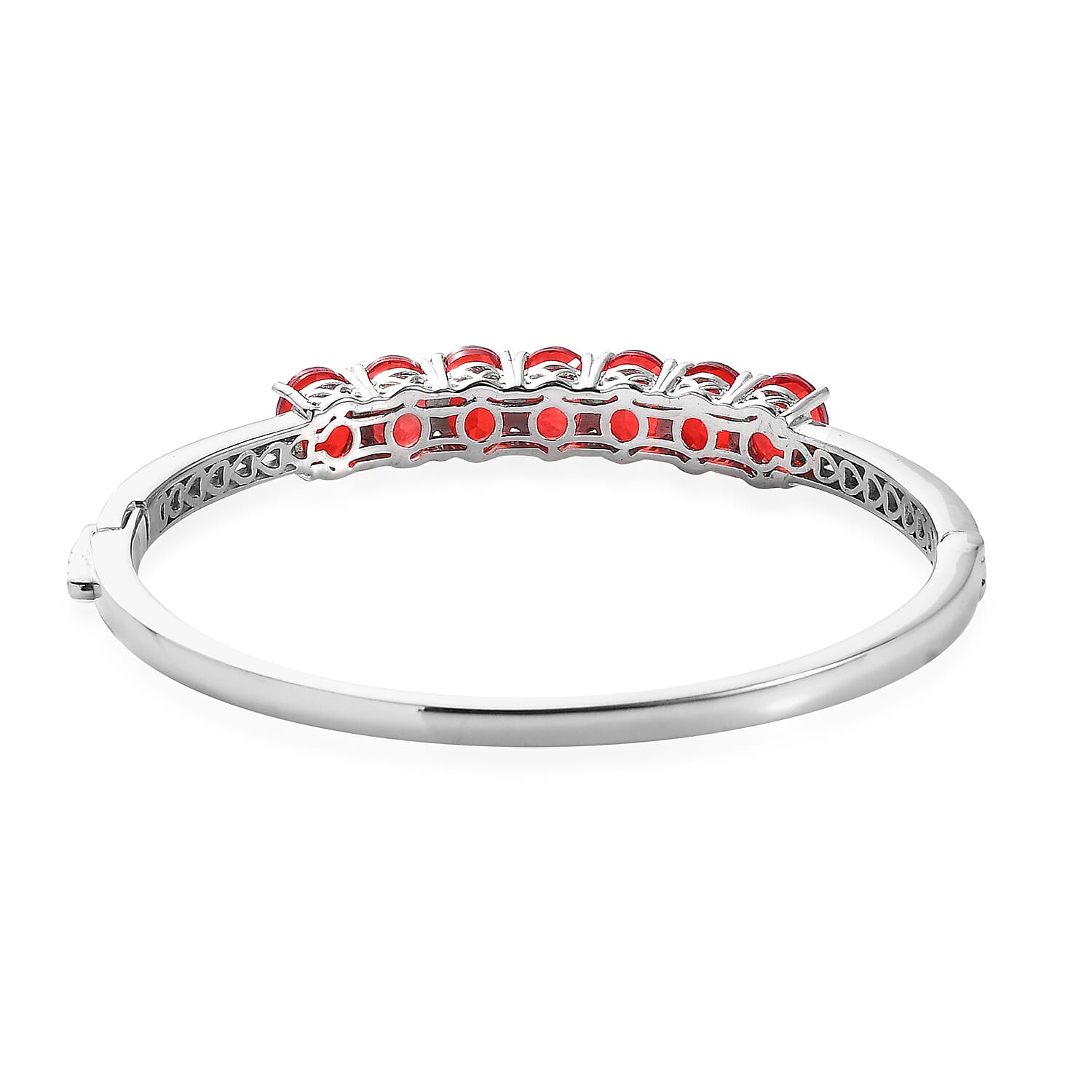 Karis Volcanic Quartz (Triplet) Bangle Bracelet in Platinum Bond and 18K Rose Gold Plated (6.50 In) 10.30 ctw