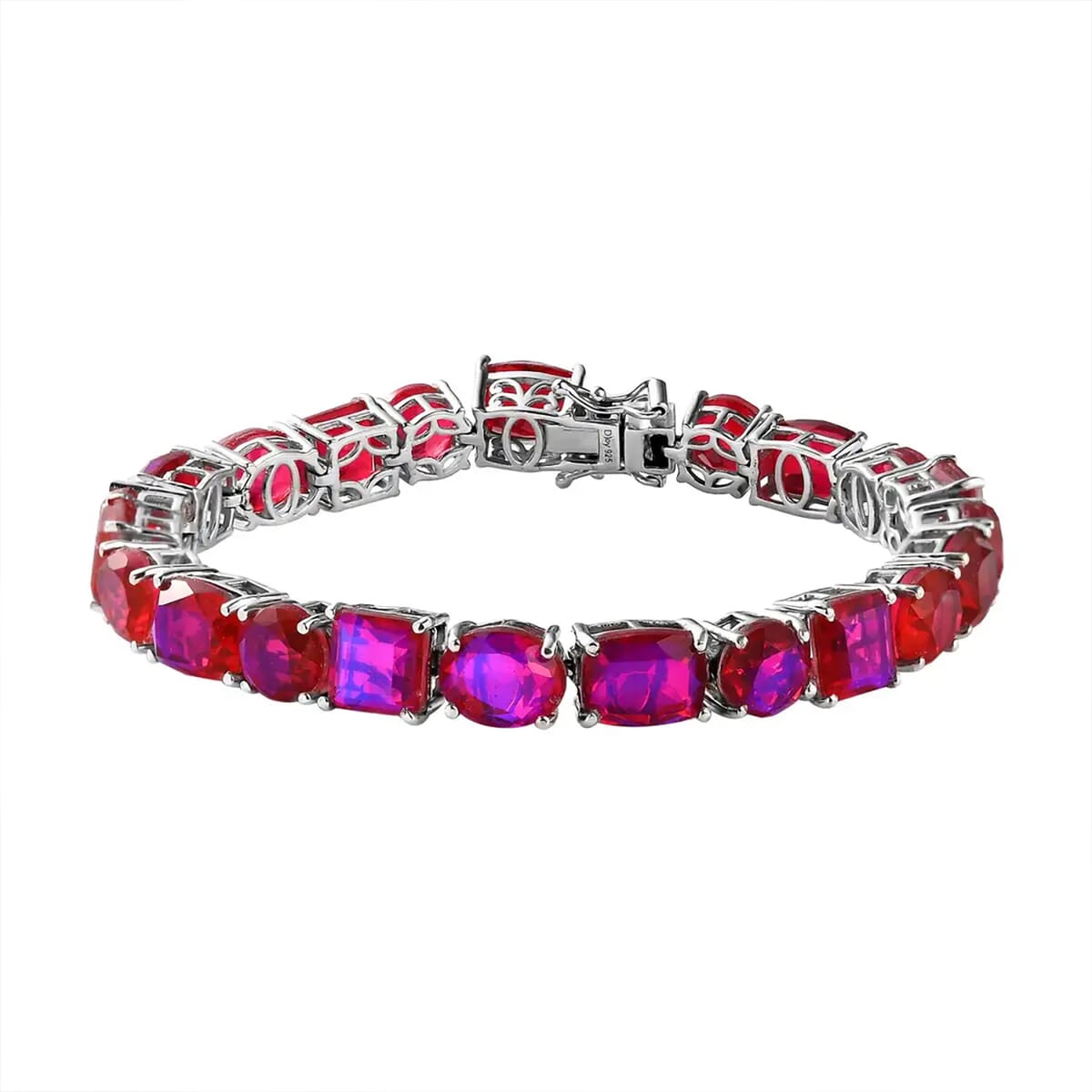 Volcanic Quartz (Triplet) Tennis Bracelet in Platinum Over Sterling Silver (8.00 In) 47.75 ctw image number 0