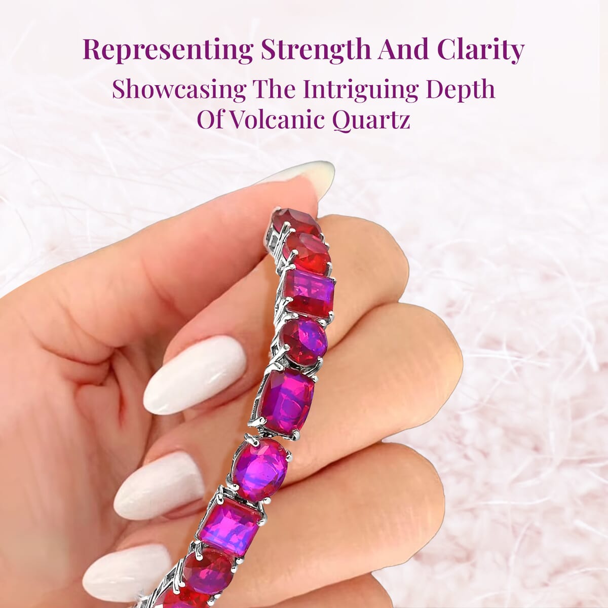 Volcanic Quartz (Triplet) Tennis Bracelet in Platinum Over Sterling Silver (8.00 In) 47.75 ctw image number 3