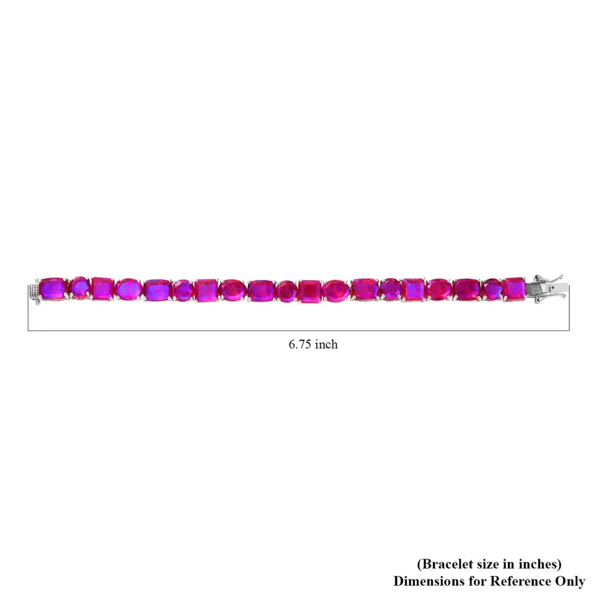 Volcanic Quartz (Triplet) Tennis Bracelet in Platinum Over Sterling Silver (8.00 In) 47.75 ctw image number 6