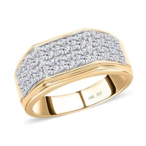 Diamond Men's Ring, 10K Yellow Gold Ring, Diamond Cluster Ring, Gold Rings For Men, Wedding Ring For Him 2.00 ctw (Size 12)