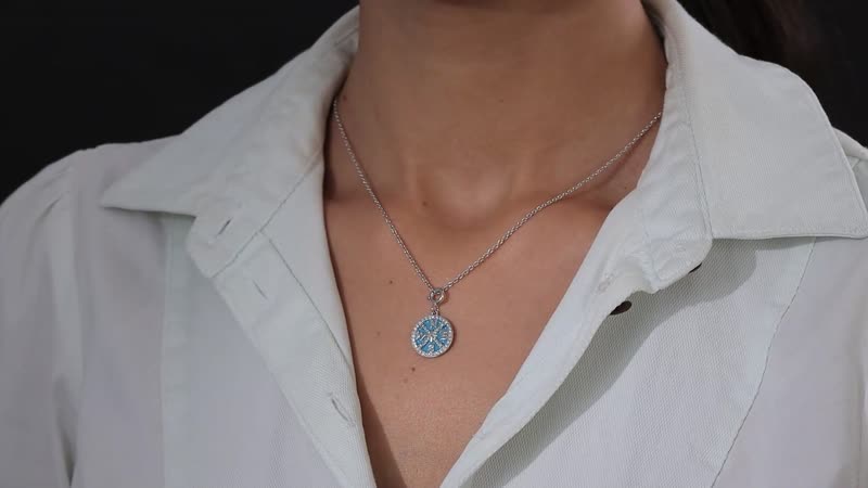 Moissanite Enameled Charm in Platinum Over Sterling Silver 0.25 ctw
