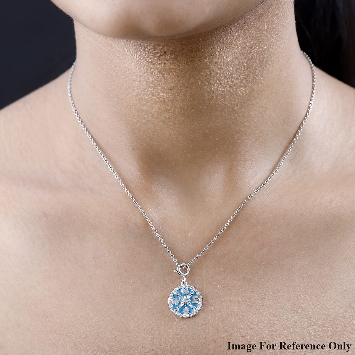 Moissanite Enameled Charm in Platinum Over Sterling Silver 0.25 ctw image number 2