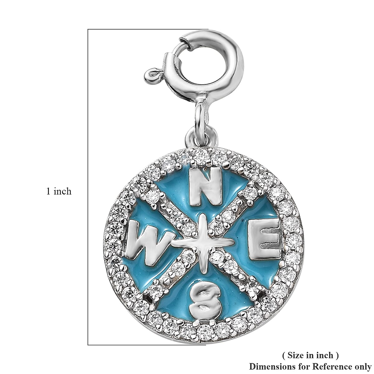 Moissanite Enameled Charm in Platinum Over Sterling Silver 0.25 ctw image number 5