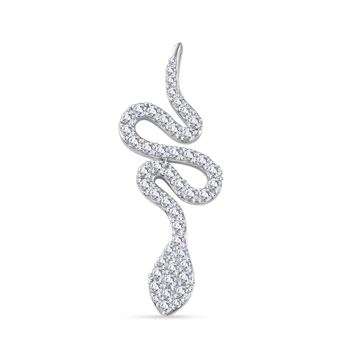 Moissanite Snake Pendant in Platinum Over Sterling Silver 1.35 ctw image number 0