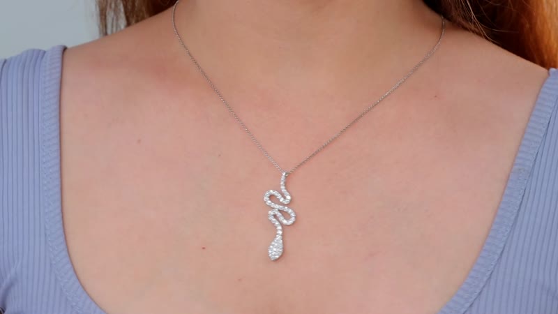 Moissanite Snake Pendant in Platinum Over Sterling Silver 1.00 ctw