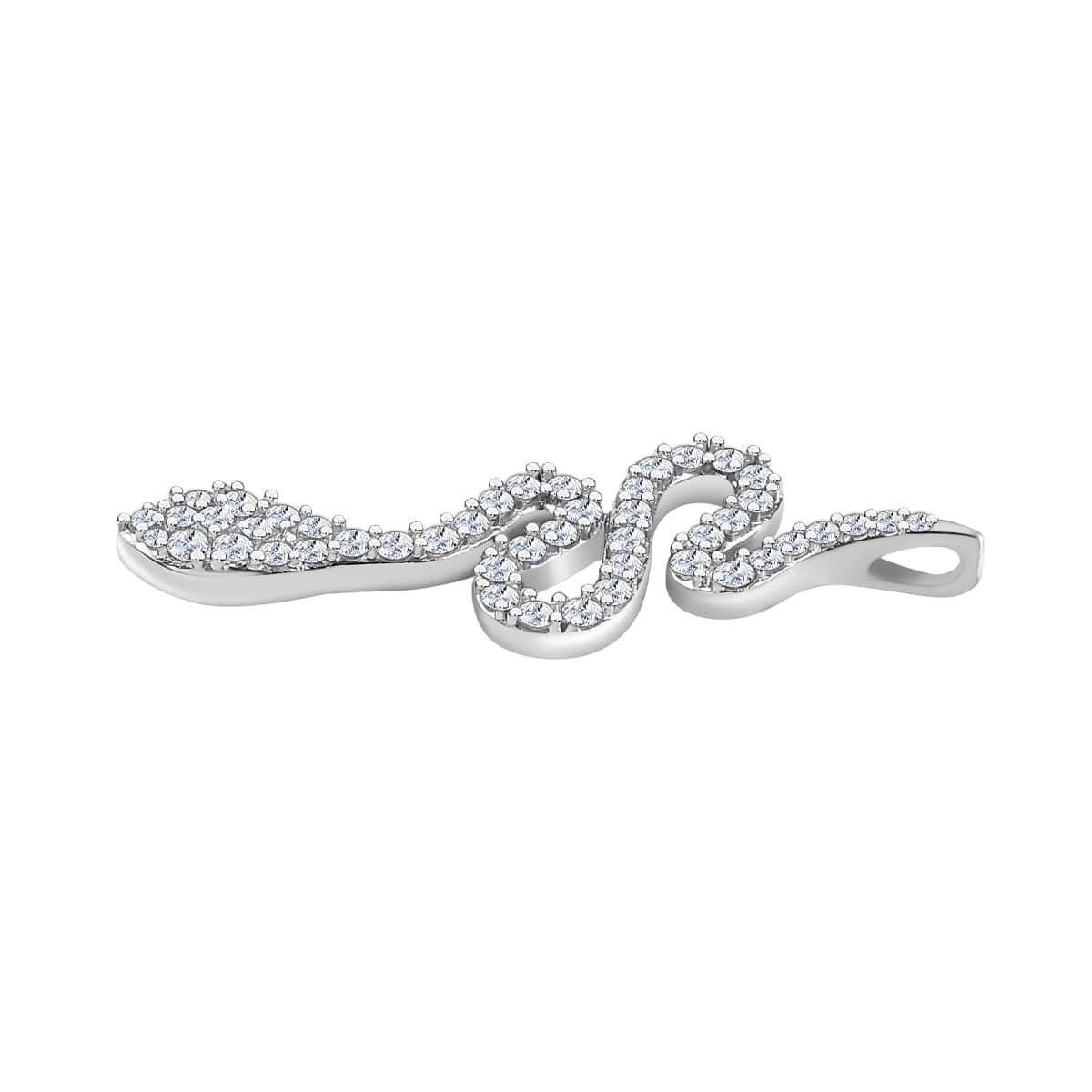 Moissanite Snake Pendant in Platinum Over Sterling Silver 1.35 ctw image number 3