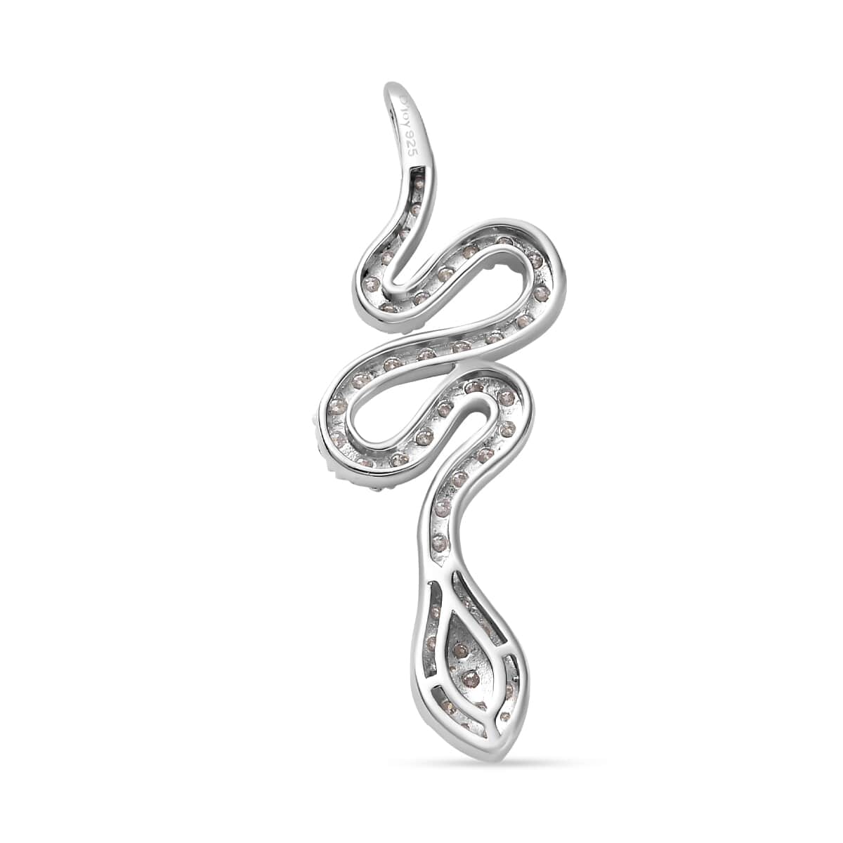 Moissanite Snake Pendant in Platinum Over Sterling Silver 1.35 ctw image number 4