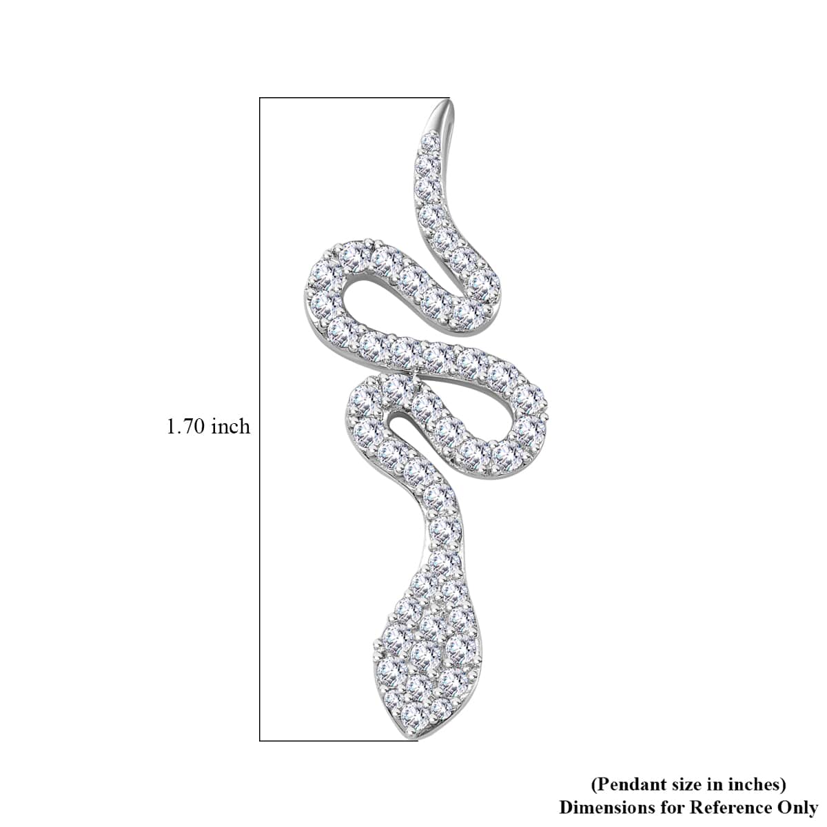 Moissanite Snake Pendant in Platinum Over Sterling Silver 1.35 ctw image number 5