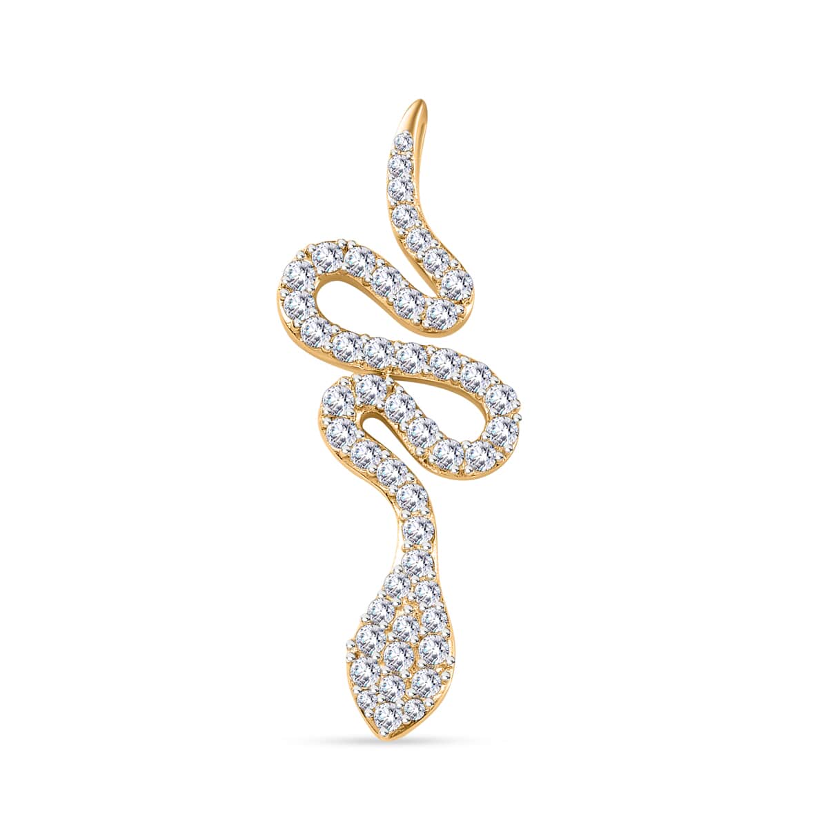 Moissanite Snake Pendant in Vermeil Yellow Gold Over Sterling Silver 1.35 ctw image number 0