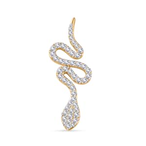 Moissanite Snake Pendant in Vermeil Yellow Gold Over Sterling Silver 1.35 ctw